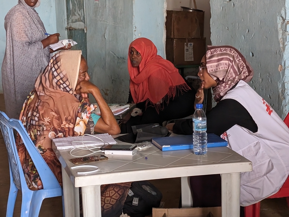 Medical consultations at one of the gathering sites in Kassala, Sudan