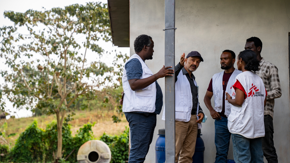 An MSF team visits Jemu Health Center. MSF has supported capacity building, rehabilitation of the facility, and WASH infrastructure and support.