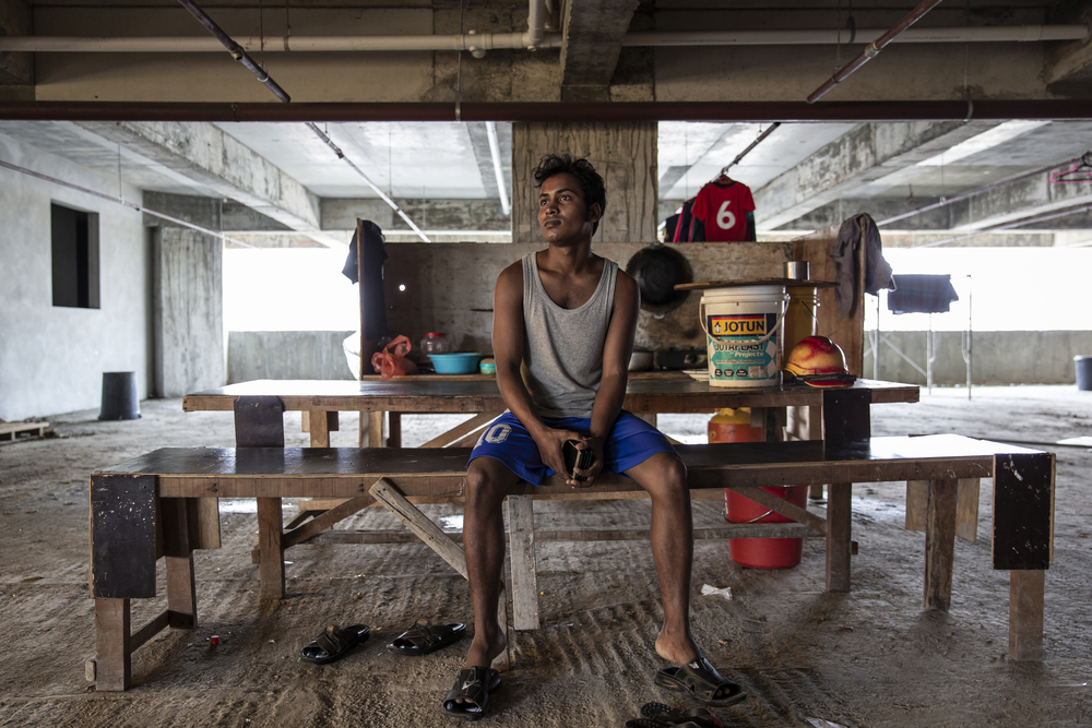 Iman, 22, is from Rakhine state, Myanmar. He fled Myanmar in 2015, heading to Thailand before coming to Malaysia.  [ © Arnaud Finistre]