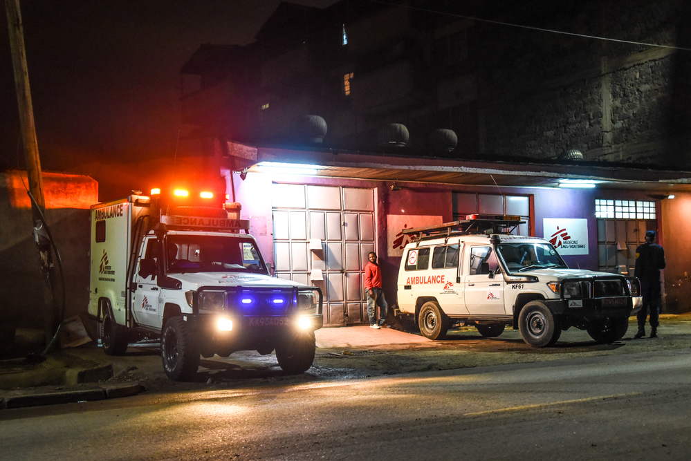 msf319216_medium.jpg MSF ambulances outside the Lavender House clinic, which houses the Trauma Room in Mathare