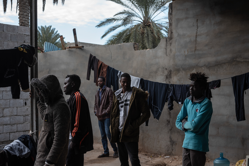 msf320102_medium.jpg Refugees mostly from Darfur, Sudan are gathered in the courtyard of the place where they live in Gorgi district, south of Tripoli.