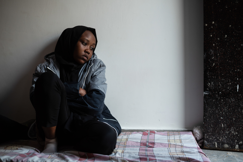 msf320110_medium.jpg 13-year-old Laia, a refugee from Darfur Sudan, sits on a mattress on the floor of their precarious accommodation in the area of Gargaresh, in the outskirts of Tripoli