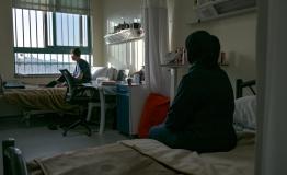 Iyad looks out the window of his room at the MSF reconstructive surgery hospital in Amman, Jordan.