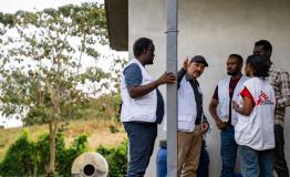 An MSF team visits Jemu Health Center. MSF has supported capacity building, rehabilitation of the facility, and WASH infrastructure and support.