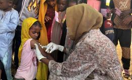 Eight-year-old Shayma at the vaccination site in Alsafa, El Geneina. She decided to attend after seeing her family and neighbors join the campaign. 'The injection didn’t hurt and now I am protected. Family and friends came to get vaccinated, so I came,' she said. Community influence remains a key factor for the high turnout in this MSF-MoH emergency measles and rubella response.
