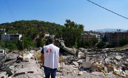 MSF visits the site of the civil defense team it is supporting in Nabatiyeh city. The centre was destroyed by Israeli airstrikes during the escalation of war in Lebanon.