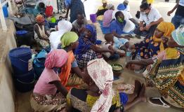 In Pemba, people displaced by violent attacks in Palma are temporarily sheltered in the stadium People displaced by violent attacks in Palma who fled into Pemba housed at the stadium