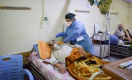 Al-Kindy hospital, in Baghdad, is receiving large numbers of severe and critical COVID-19 patients Al-Kindy hospital, in Baghdad, is receiving large numbers of severe and critical COVID-19 patients