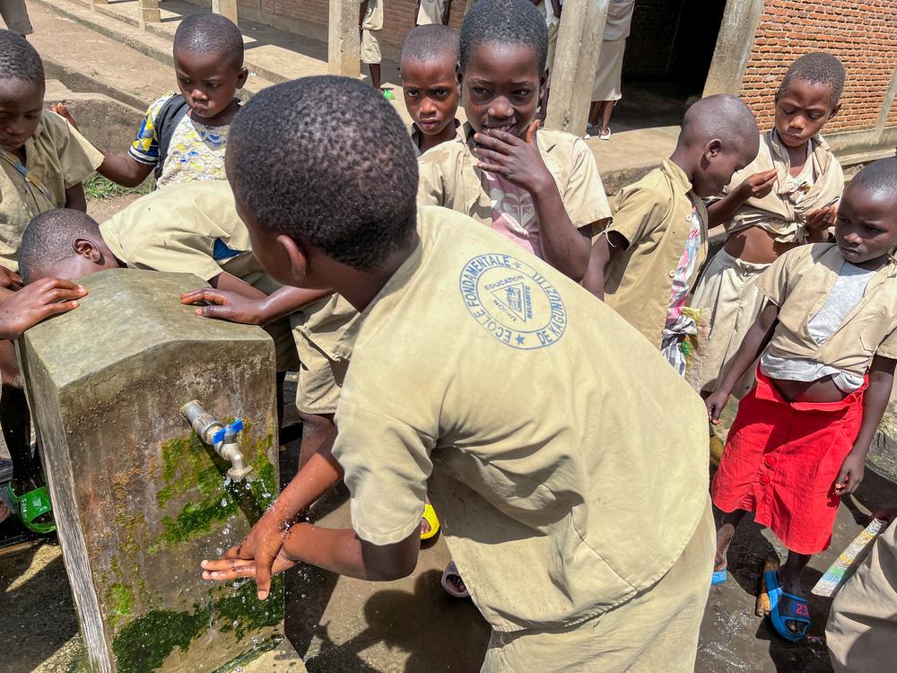 For the past two years, students at Kagunuzi I Primary School have been able to wash their hands with clean water.