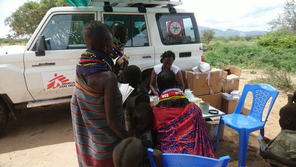 MSF team during outreach in Turkana, Kenya following an outbreak of malaria - September 2019