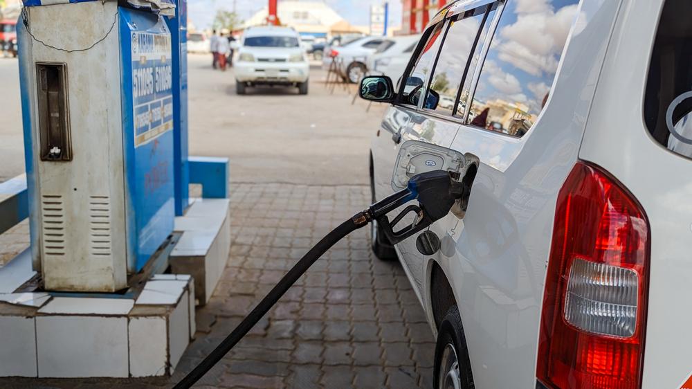 A vehicle is refueled at Petroleum station in Galkayo, Mudug region. Reliable fuel supply is a key operational requirement for health facilities and patient referral systems in the region.