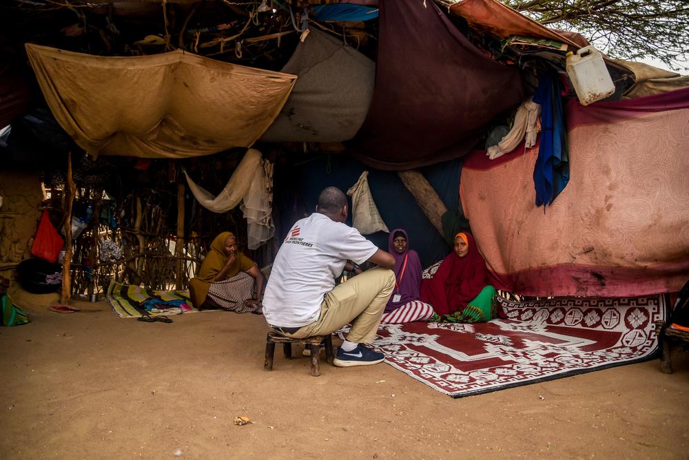 Community outreach staff in one of the refugees' homes - Sept 2019