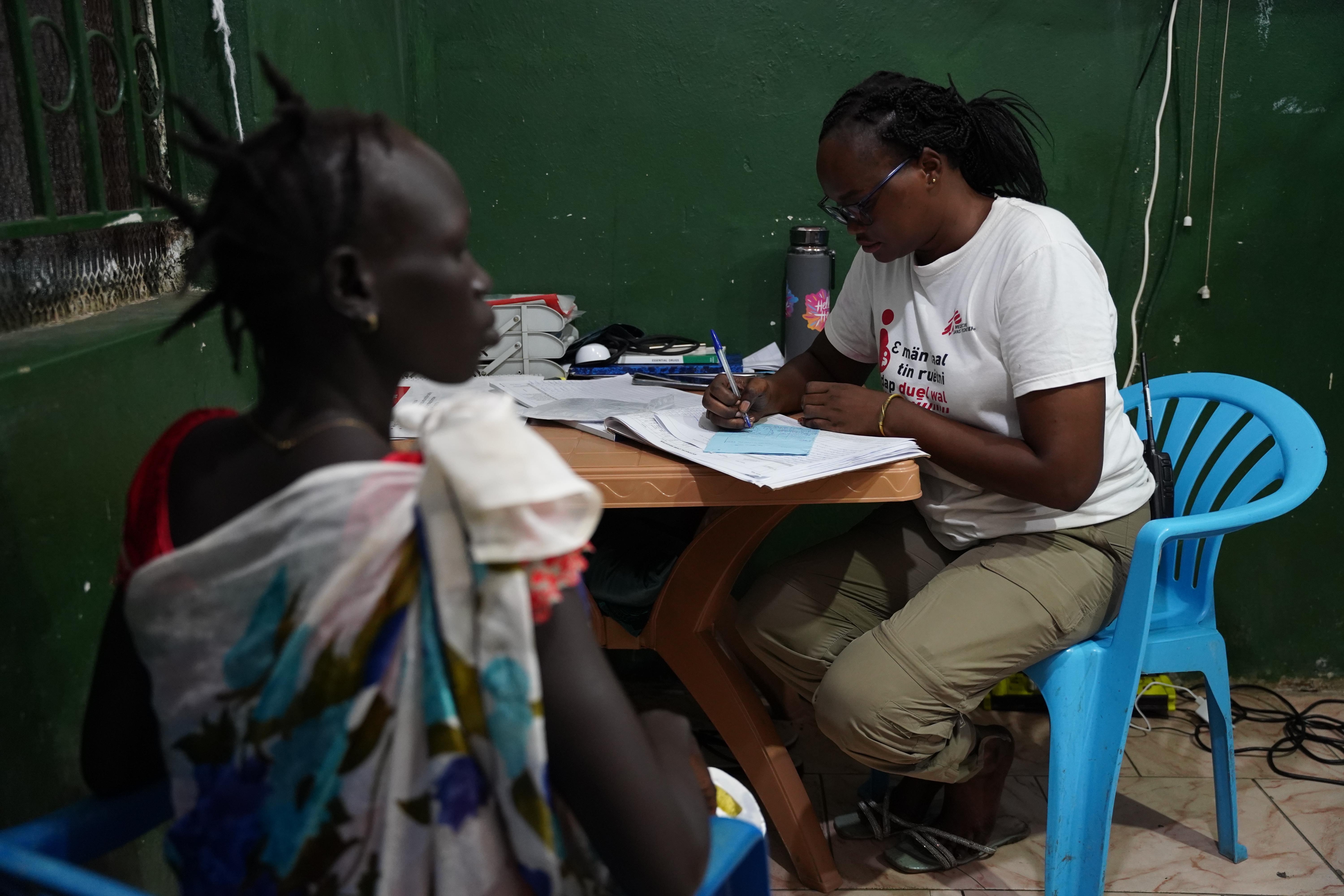 Maternity patient during consultation