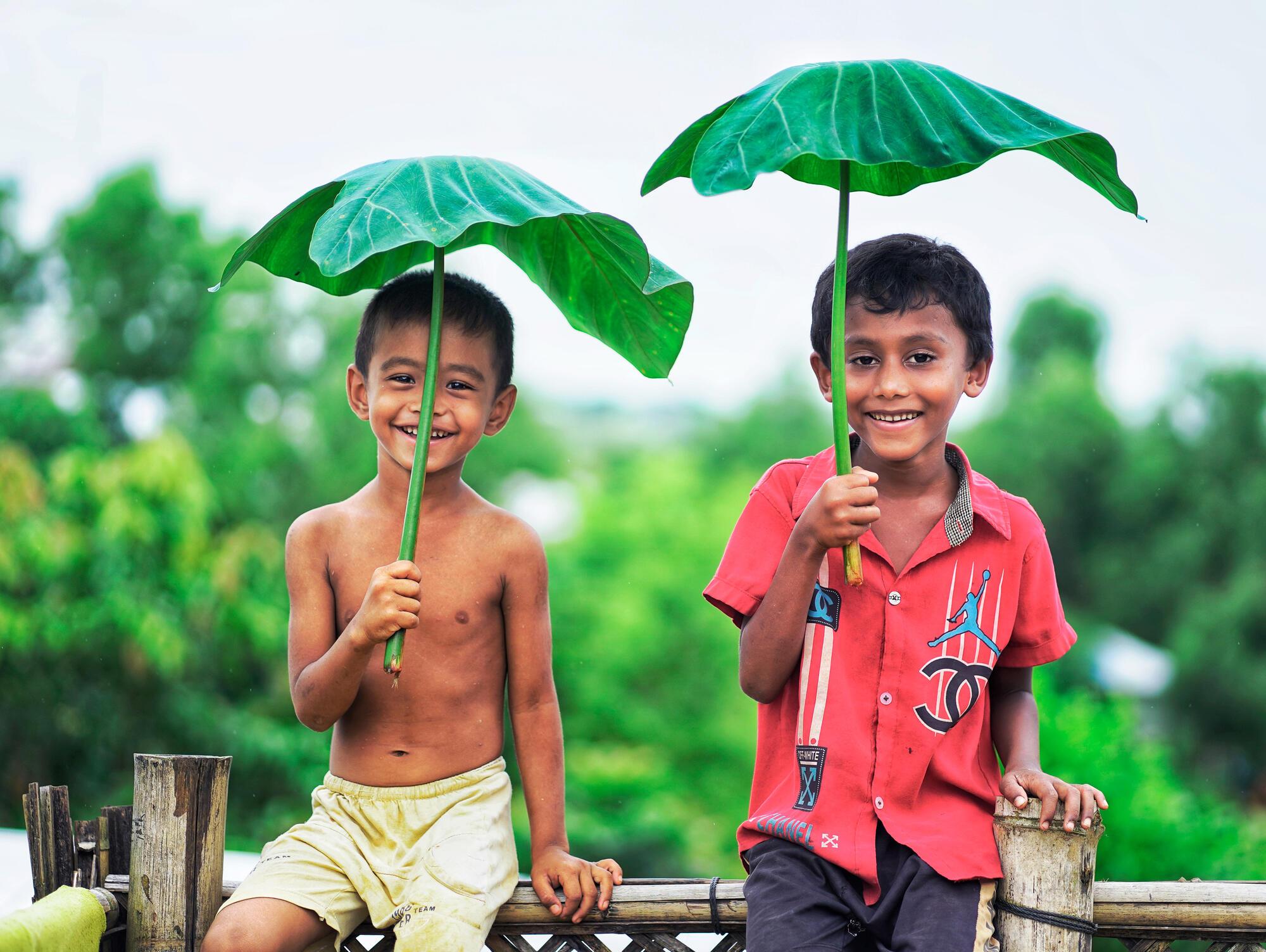 Children play in a camp, Bangladesh, June 2025.