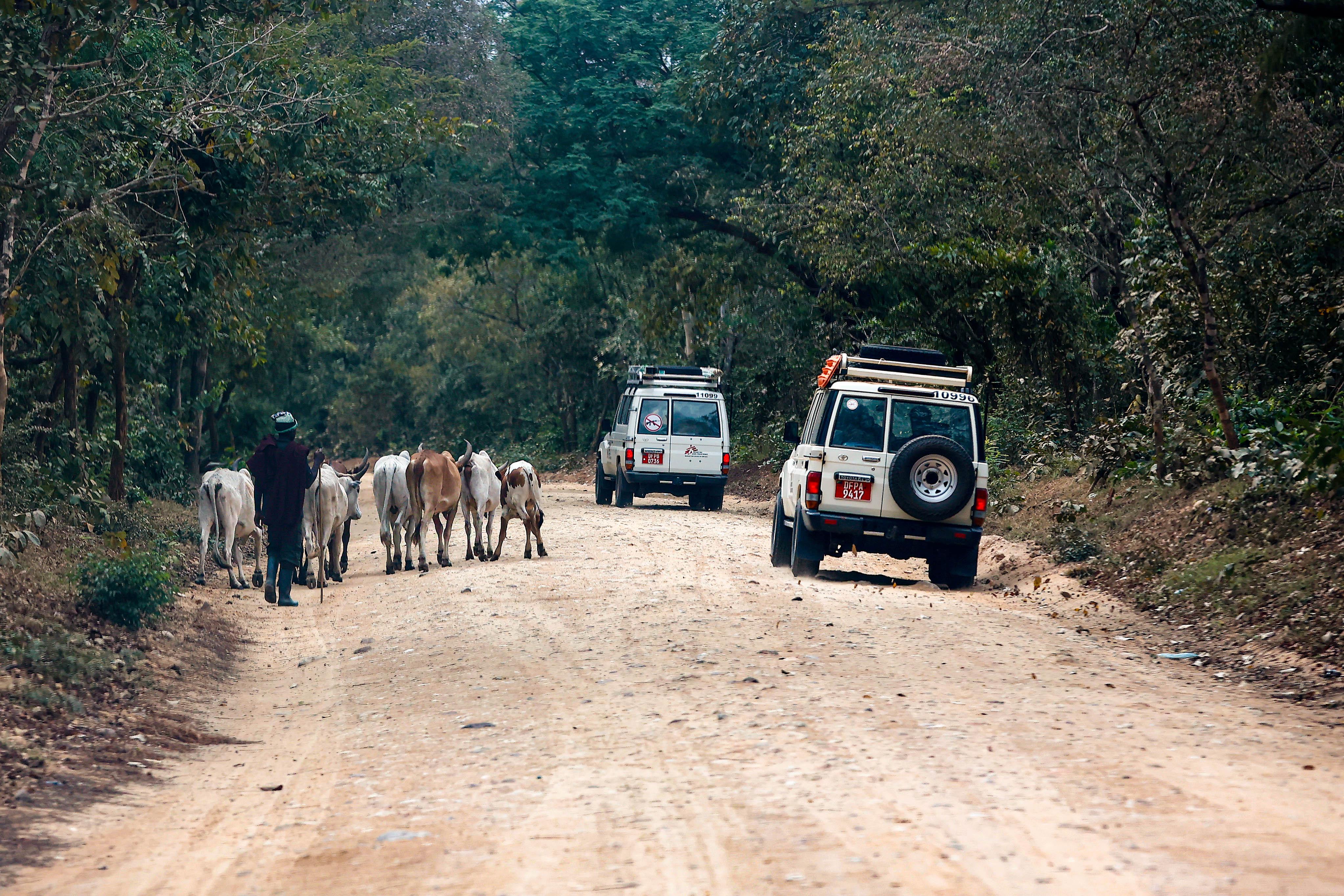 MSF car during the journey from Liwali to Kimambi.