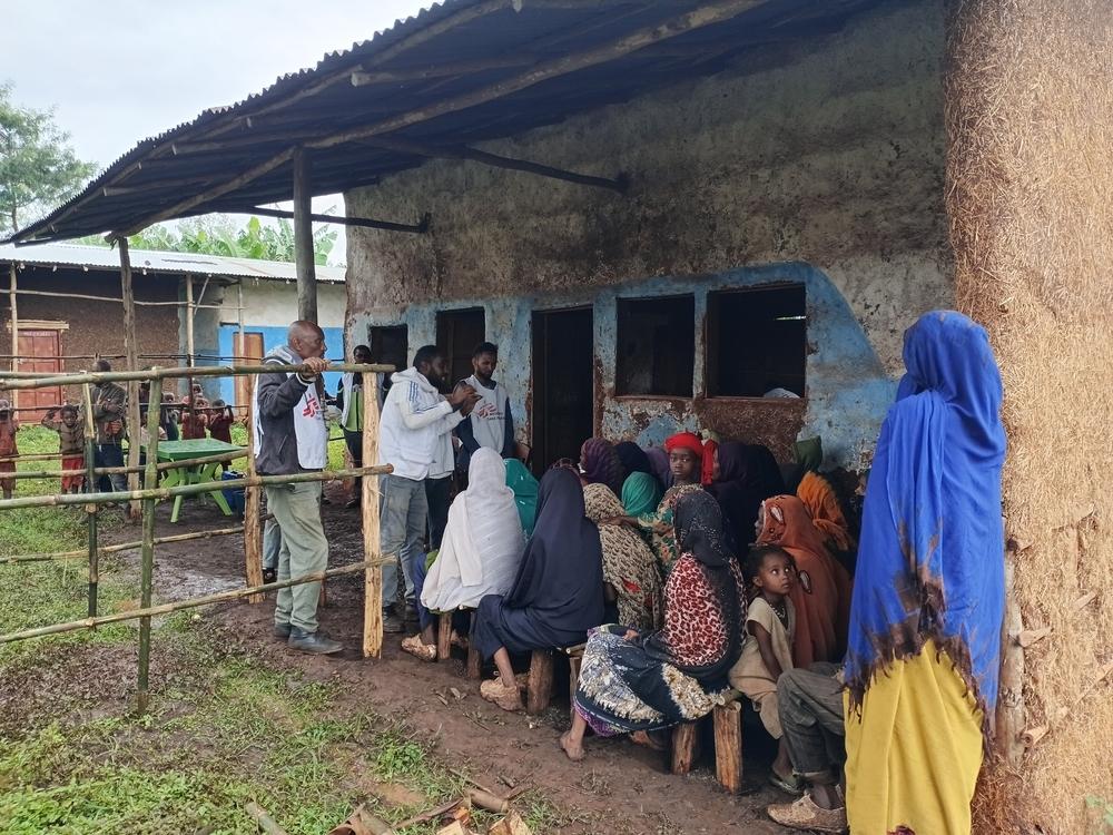 Communities waiting in line for medical consultations at MSF’s mobile clinic in West Wollega, Oromia Region, Ethiopia. July 2026